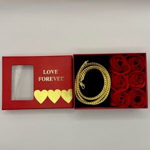 18k Gold plated  Chain Necklace with Red Gift Box